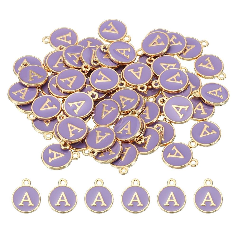 8312 Letter Charm A, 60Pcs Double Sided Alphabet Initial Charm Pendants